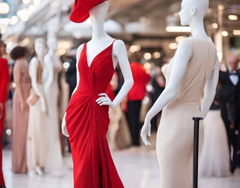 Display mannequin for evening dress