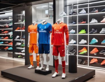 Store layout with sports mannequins