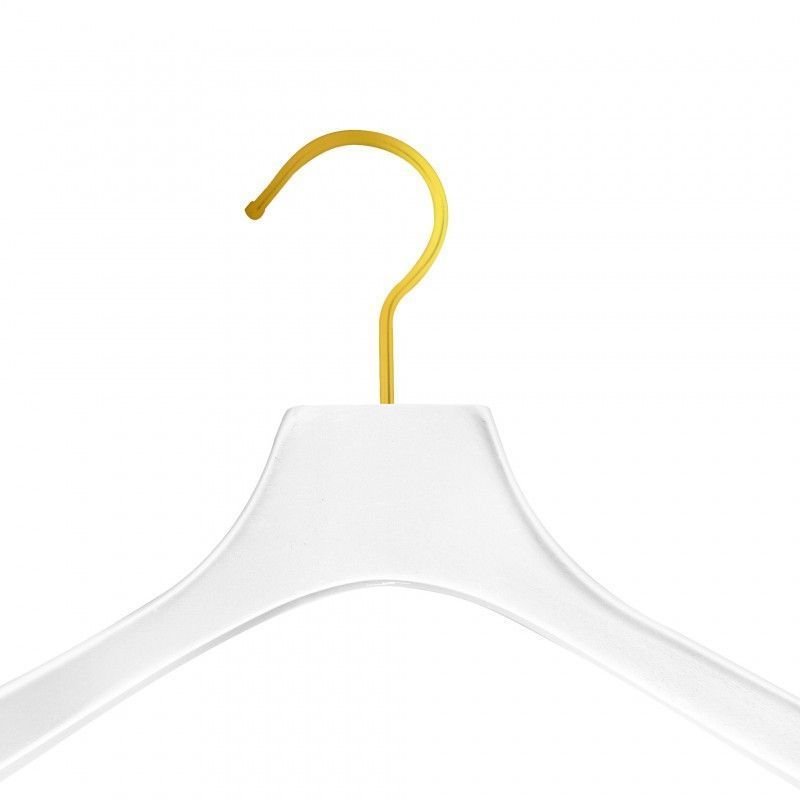 Perchas de ropa blancas para mujer, gancho dorado, versión coreana,  logotipo personalizado grabado, tienda de madera