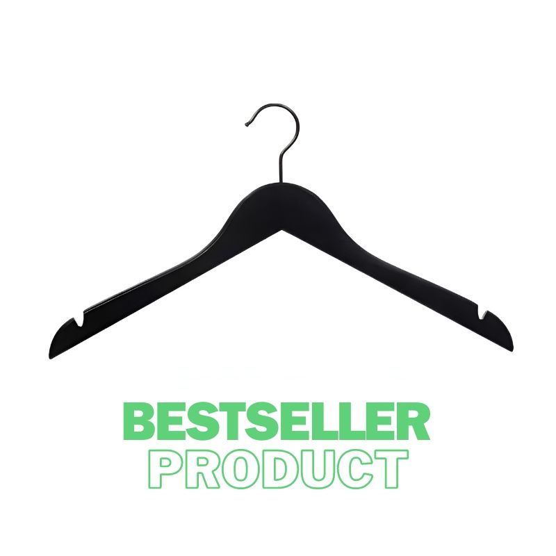 50 Hangers black wood without bar 44 cm : Cintres magasin