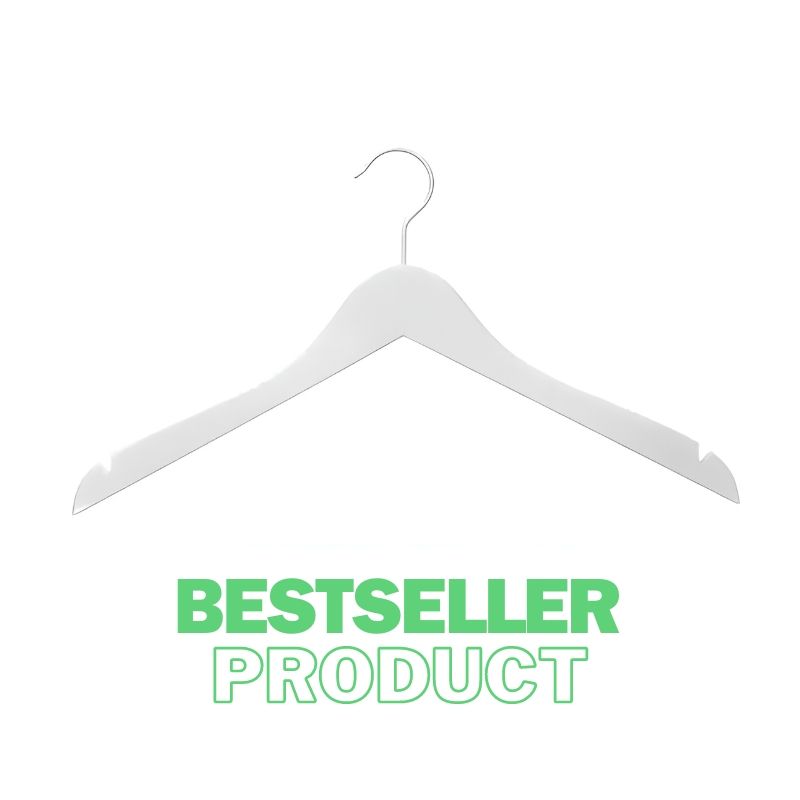 50 Hangers white wood for stores 44 cm : Cintres magasin