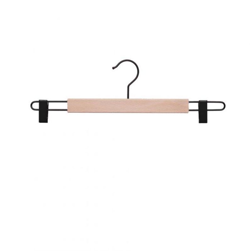 50 wooden hanger with black clamps 42 cm : Cintres magasin