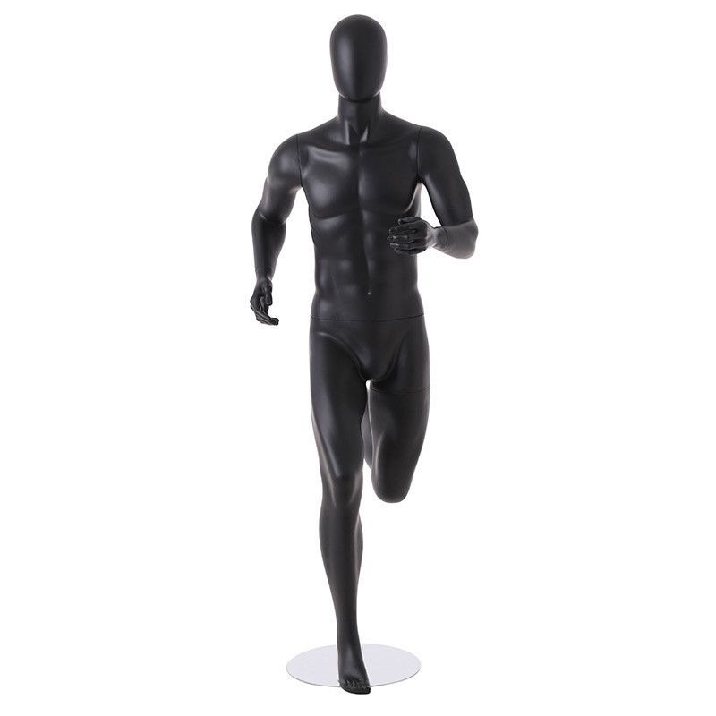 Black finish running male mannequin