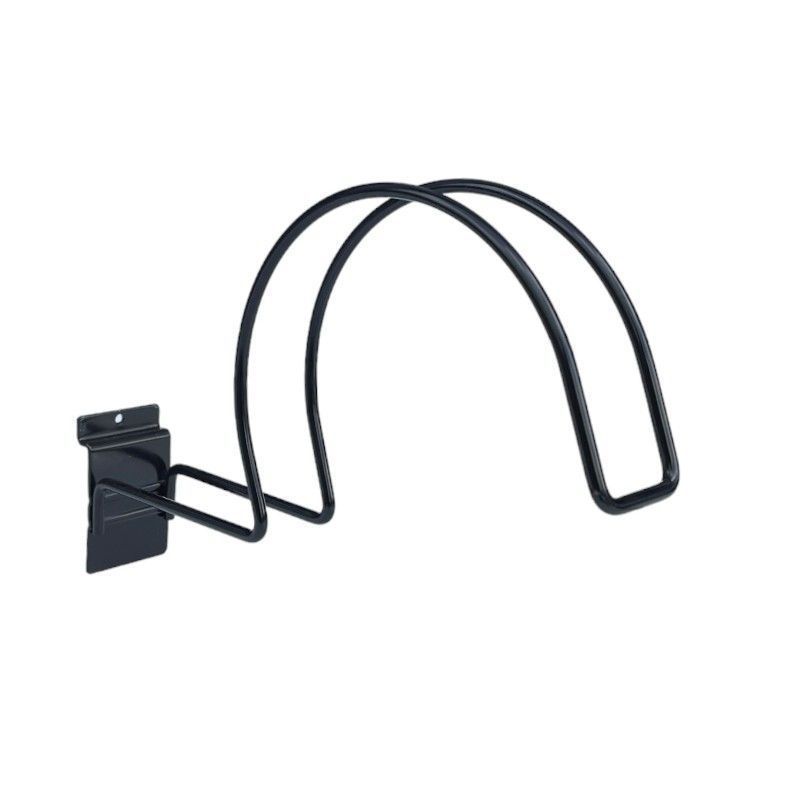 Black helmet holder for grooved panels : Mobilier shopping