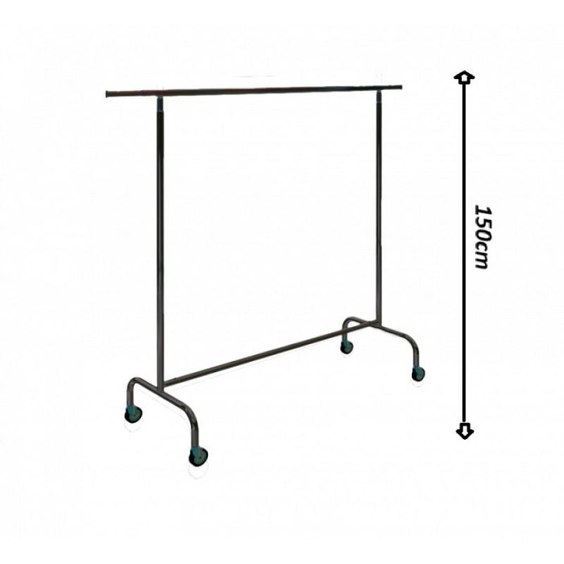 Black rolling rack height 150cm : Presentoirs shopping