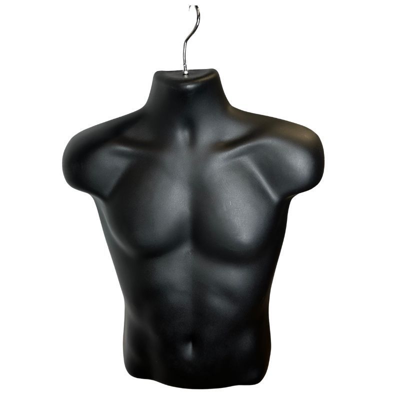 Buste mannequin homme noir avec crochet : Bust shopping