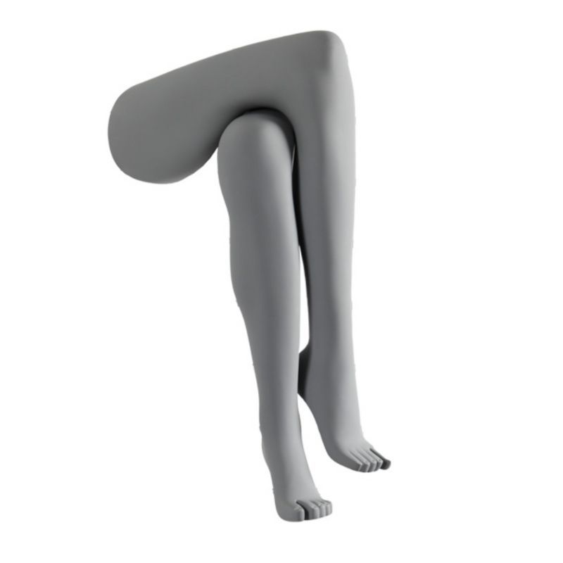 Coppia di manichini grigi da donna a gambe incrociate : Mannequins vitrine