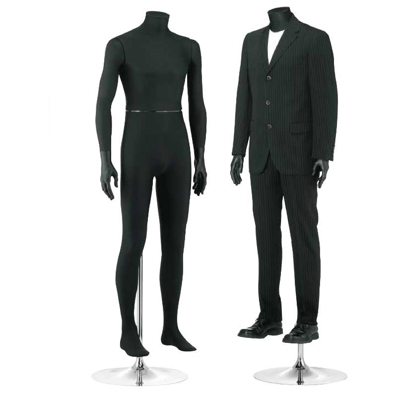 headless Male mannequin with black fabric : Mannequins vitrine
