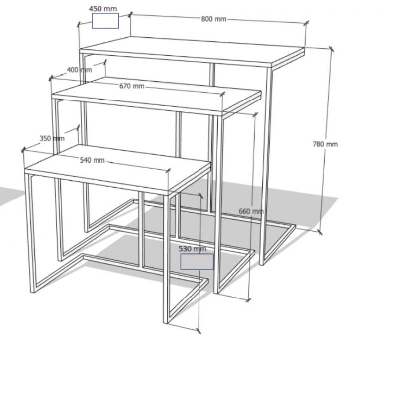 Image 1 : Kit de 3 tables gigognes ...