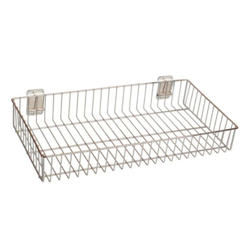 Large chrome wire basket : Mobilier shopping