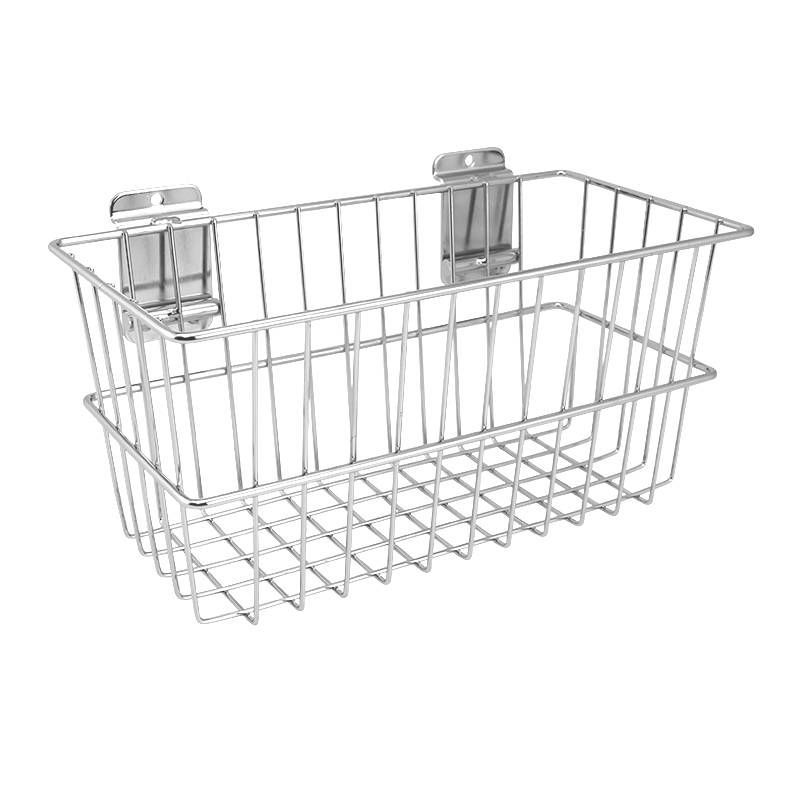 Metal basket for grooved panels : Mobilier shopping