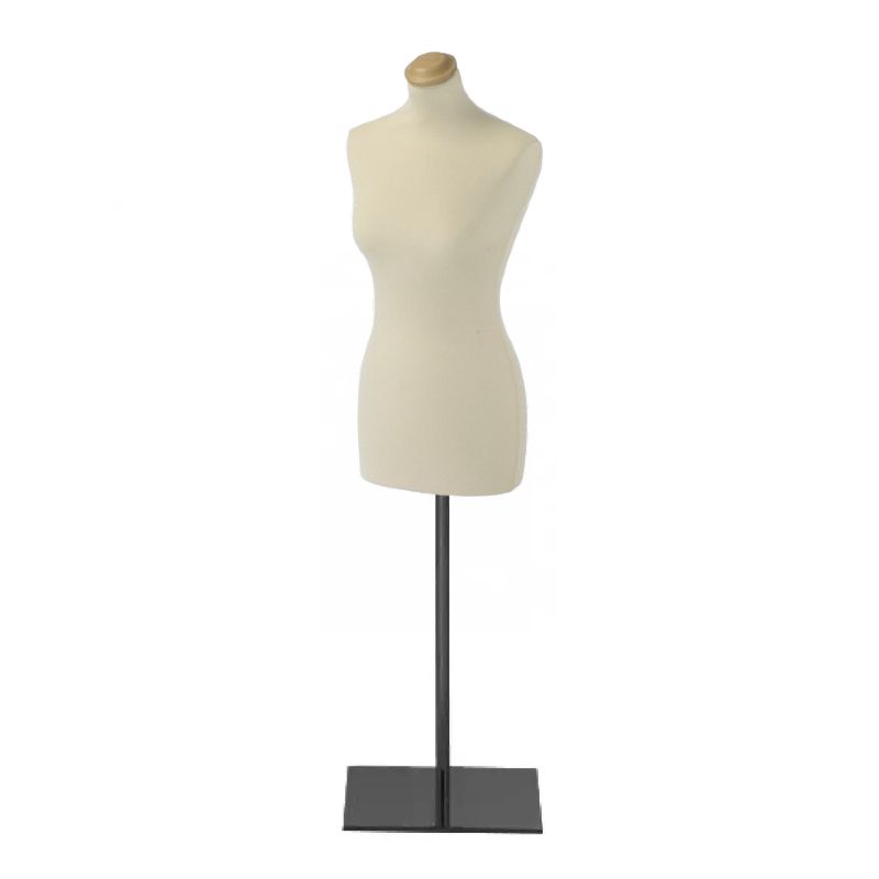 Woman&#039;s couture bust with square black metal base : Bust shopping