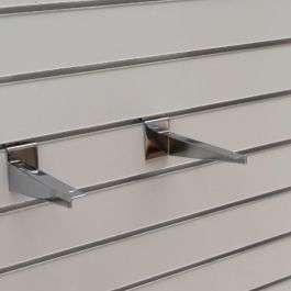RETAIL DISPLAY FURNITURE - ACCESSORIES FOR SLATWALLS : 200 mm chrome-plated shelf support