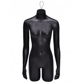 FEMALE MANNEQUIN BUST - TORSOS MANNEQUIN : 3/4 torso female mannequin black