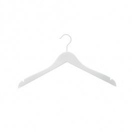 WHOLESALE HANGERS : 50 classic hanger wood white color with hook 39 cm