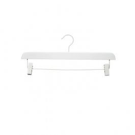 WHOLESALE HANGERS - HANGERS WITH CLIPS : 50 hanger with bar and clamps white color 38 cm