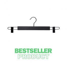 WHOLESALE HANGERS - PROMOTIONS WOODEN HANGERS : 50 hangers with clips black finish 42 cm