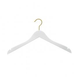 WHOLESALE HANGERS - PROMOTIONS WOODEN HANGERS : 50 white hangers 44 with gold hook