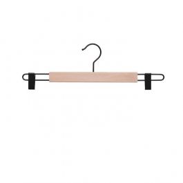 WHOLESALE HANGERS - HANGERS WITH CLIPS : 50 wooden hanger with black clamps 42 cm