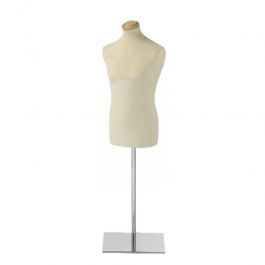 BUSTE MANNEQUIN HOMME - BUSTES COUTURE : Buste couture homme avec base métal carrée