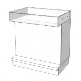 COMPTOIRS MAGASIN : Comptoir blanc en verre 90 cm s c-pec-003