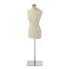 FEMALE MANNEQUIN BUST - TAILORED BUST : Couture woman's bust with square metal base