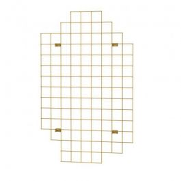 CLOTHES RAILS - POSTER HOLDER AND SIGNAGE : Gold wire mesh display with hook - 1400x900 mm