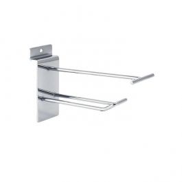 RETAIL DISPLAY FURNITURE - SLATWALL AND FITTINGS : Hook with chrome-plated top bar 10 cm
