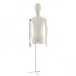 Vintage bust Male mannequin torso with light fabric wooden arms Mannequins vitrine