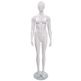 Maniquies sin rasgos Maniqui senora blanco matte con cabeza y base Mannequins vitrine