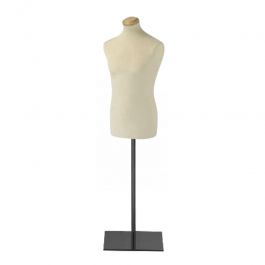 MALE MANNEQUIN BUST - TAILORED BUST : Men's couture bust with square black metal base