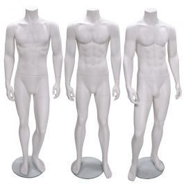 WINDOW MANNEQUINS : Pack x 3 male mannequin headless white color