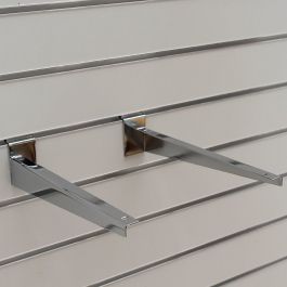 RETAIL DISPLAY FURNITURE : Set of 350 mm chrome shelf supports